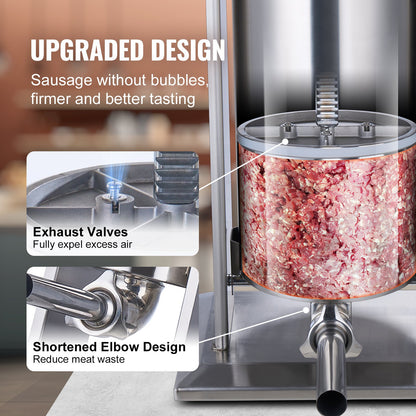 Electric Sausage Stuffer 25 L Vertical Meat Filler 304 Stainless Steel