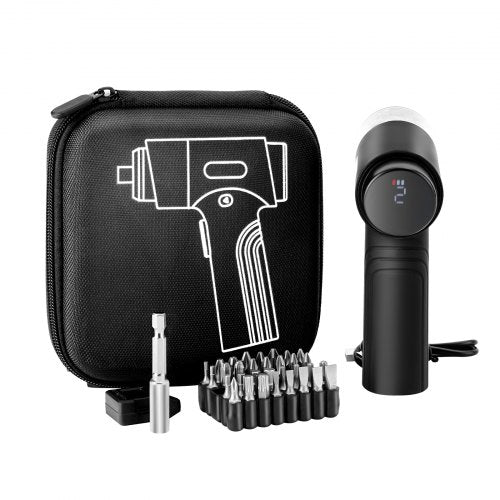 Elektrisk Skruvmejsel, 7 Vridmomentinställningar 0,5-5 Nm, 2500mAh Batteri, Sladdlös Skruvmejselsats med 32 Del 1/4-tums Bits, Digital Display, LED-Lampa, Typ-C Laddning, För Möbelreparationer |  EU