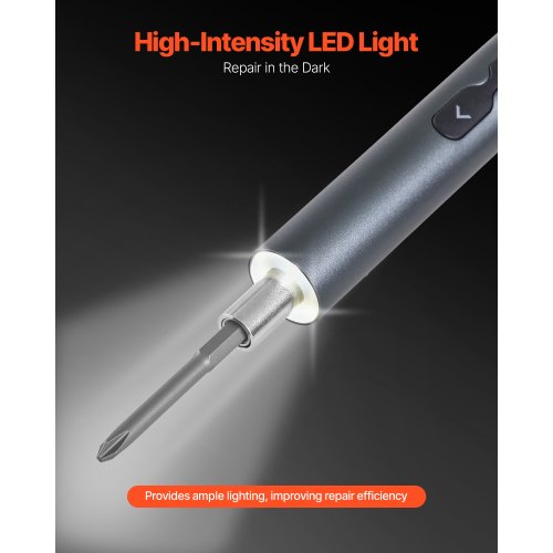 elektrisk precisionsskruvmejselsats, 48 magnetiska bits, mini elektrisk skruvmejsel med magnetisk förvaringslåda, S2-stålbits, LED-lampa, typ-C-laddning, för reparation av telefoner, bärbara datorer och elektronik |  EU