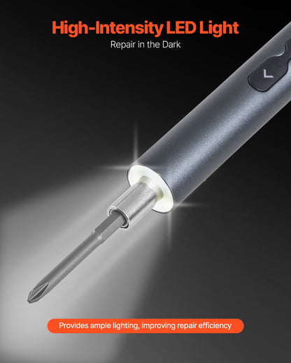 Electric Precision Screwdriver Set, 48 Magnetic Bits, Mini Electric Screwdriver with Magnetic Storage Box, S2 Steel Bits, LED Light, Type-C Charging, for Phone, Laptop, and Electronics Repair