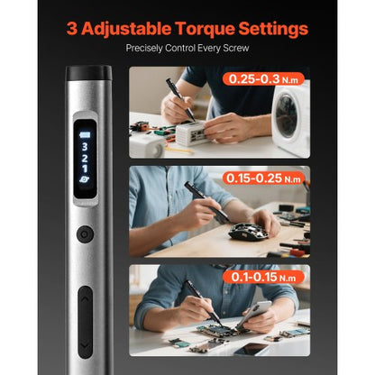 elektrisk precisionsskruvmejselsats, 52 magnetiska bits, mini elektrisk skruvmejsel med magnetisk förvaringslåda, S2-stålbits, LED-lampa, typ-C-laddning, för reparation av telefoner, bärbara datorer och elektronik |  EU