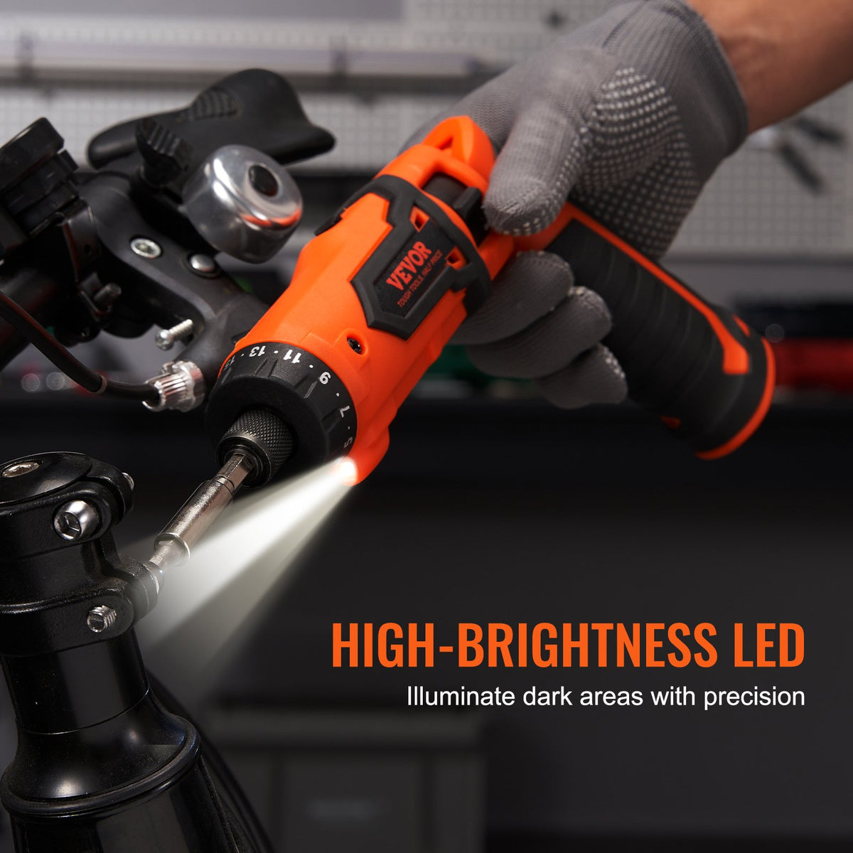 Cordless Screwdriver, 4V 7Nm Electric Screwdriver Rechargeable Set with 11 Accessory Kit and Charging Cable, LED Light Dual Position Handle, Nut Drivers Magnetic Bit Holder Tool Kit Home Repair