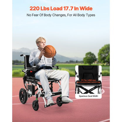 Electric Wheelchair 100 kg Capacity Foldable Lightweight 19.3 km