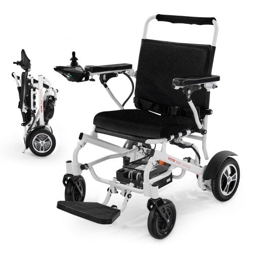 Electric Wheelchair 136 kg Capacity Foldable Lightweight 21 km 53 cm Seat