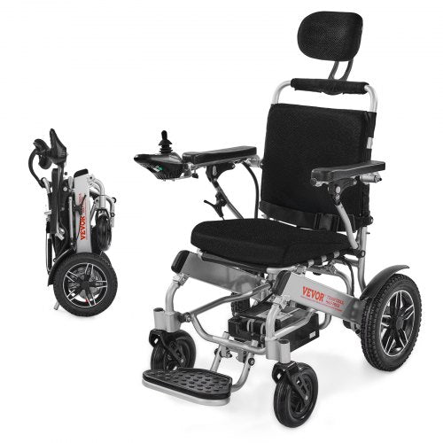 Electric Wheelchair 136 kg Capacity Adjustable Backrest Foldable 21 km