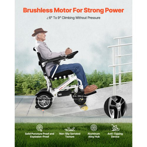 Electric Wheelchair 136 kg Capacity Foldable Light Terrain 21 km
