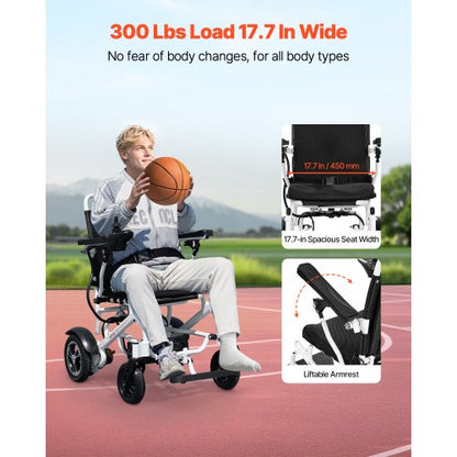 Electric Wheelchair 136 kg Capacity Foldable Light Terrain 21 km