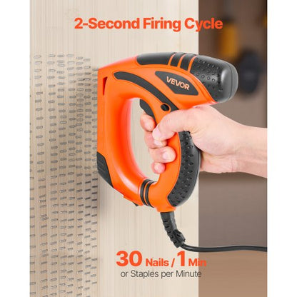 Elektrisk spikpistol, 2-i-1 häftpistol Bradspikpistol, 18 Gauge 15 mm, häftpistol Bradspikpistol med 1000 st klammer och 1000 st spik, halkfritt gummigrepp, för träbearbetning och gör-det-själv-projekt |  EU