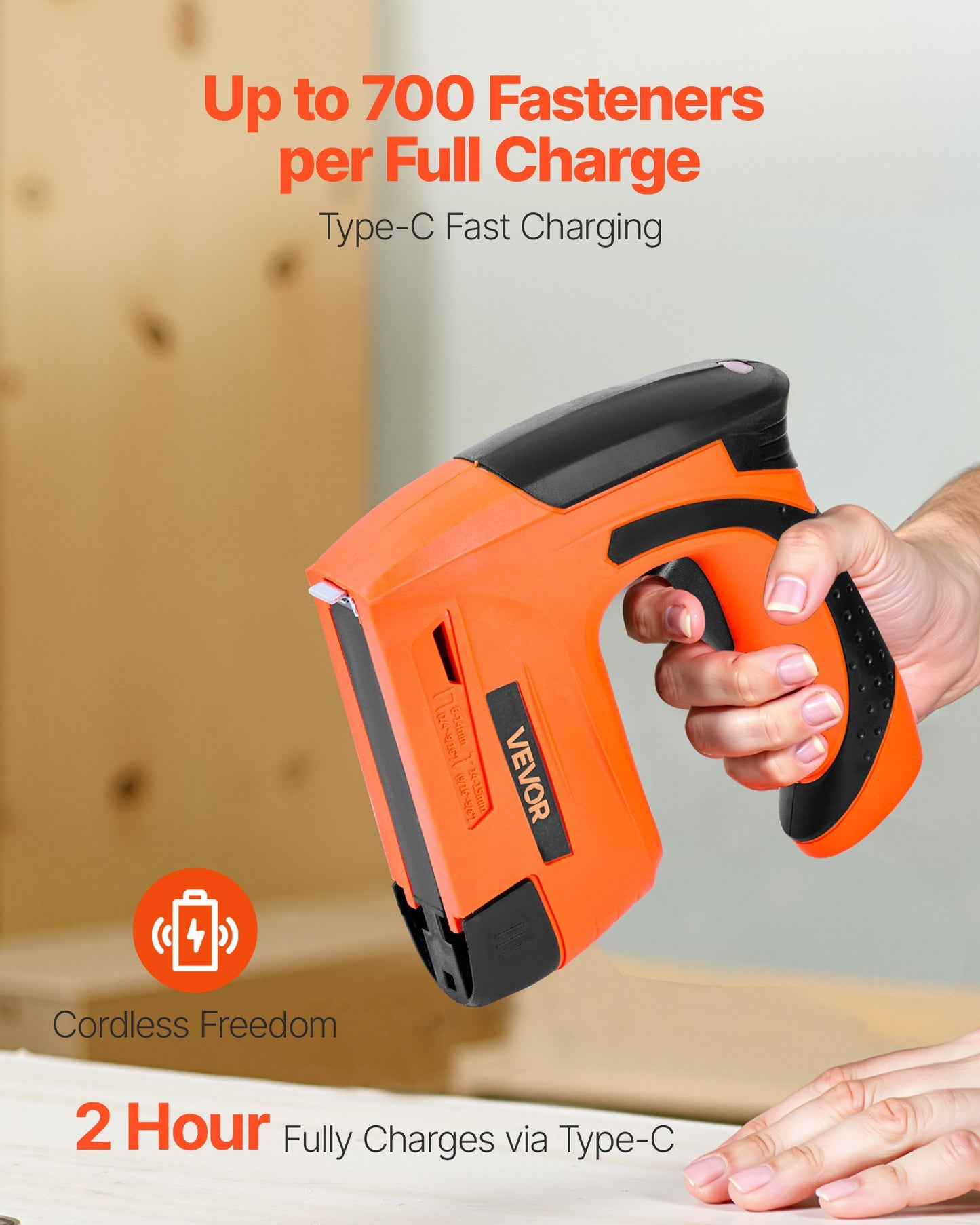 Cordless Brad Nailer, 2-in-1 Nail Gun Staple Gun, 18 Gauge 5/8 inch, Battery Powered, with 1000 Pcs Staples and 1000 Pcs Nails, Non-Slip Rubber Grip, for Woodworking, Carpentry and DIY Projects