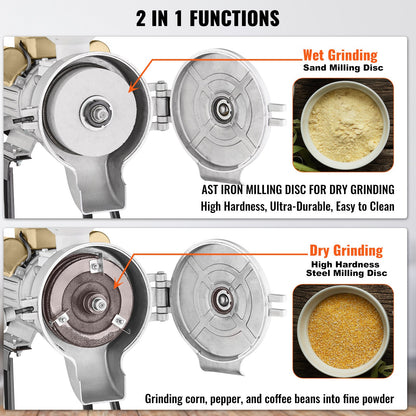 3000W Electric Grain Mill Corn Wheat Flour Grain Mill Wet and Dry