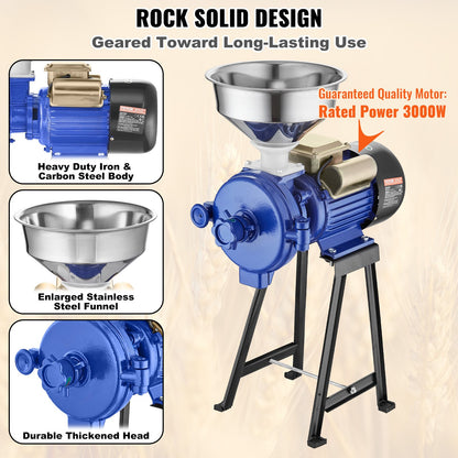 3000W electric grain mill corn wheat flour grain mill dry mill