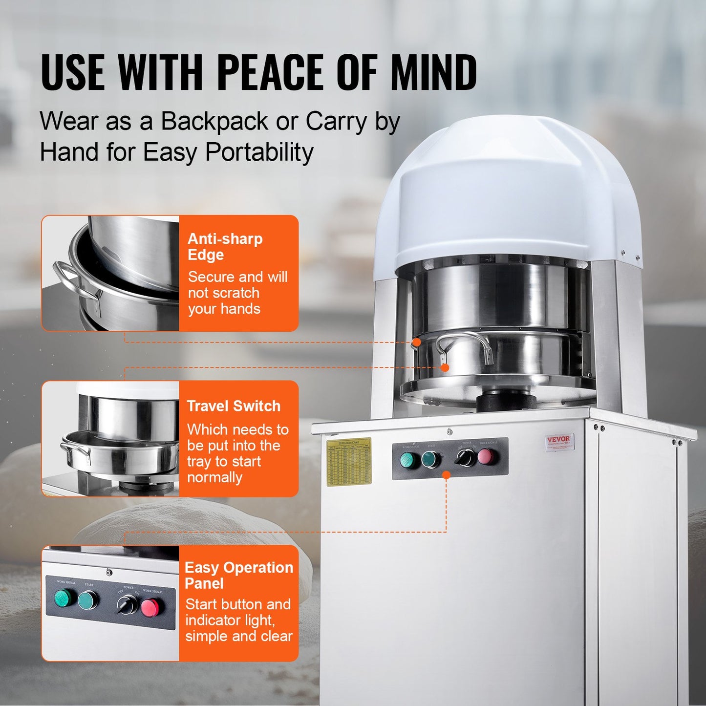 Electric Dough Divider 20 PCS Automatic Dough Cutter Bread Machine for Bakery