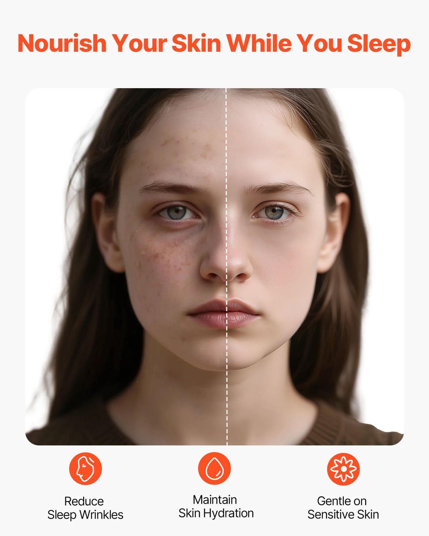 Satin Pillowcase, 2 Pack Standard Size Satin Pillow Cases for Hair and Skin, Similar to Silk Pillowcases with Hidden Zipper, Smooth, Soft and Breathable Cooling Pillowcase, for Sleeping (White)