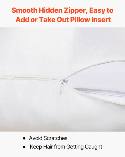 Satin Pillowcase, 2 Pack Standard Size Satin Pillow Cases for Hair and Skin, Similar to Silk Pillowcases with Hidden Zipper, Smooth, Soft and Breathable Cooling Pillowcase, for Sleeping (White)