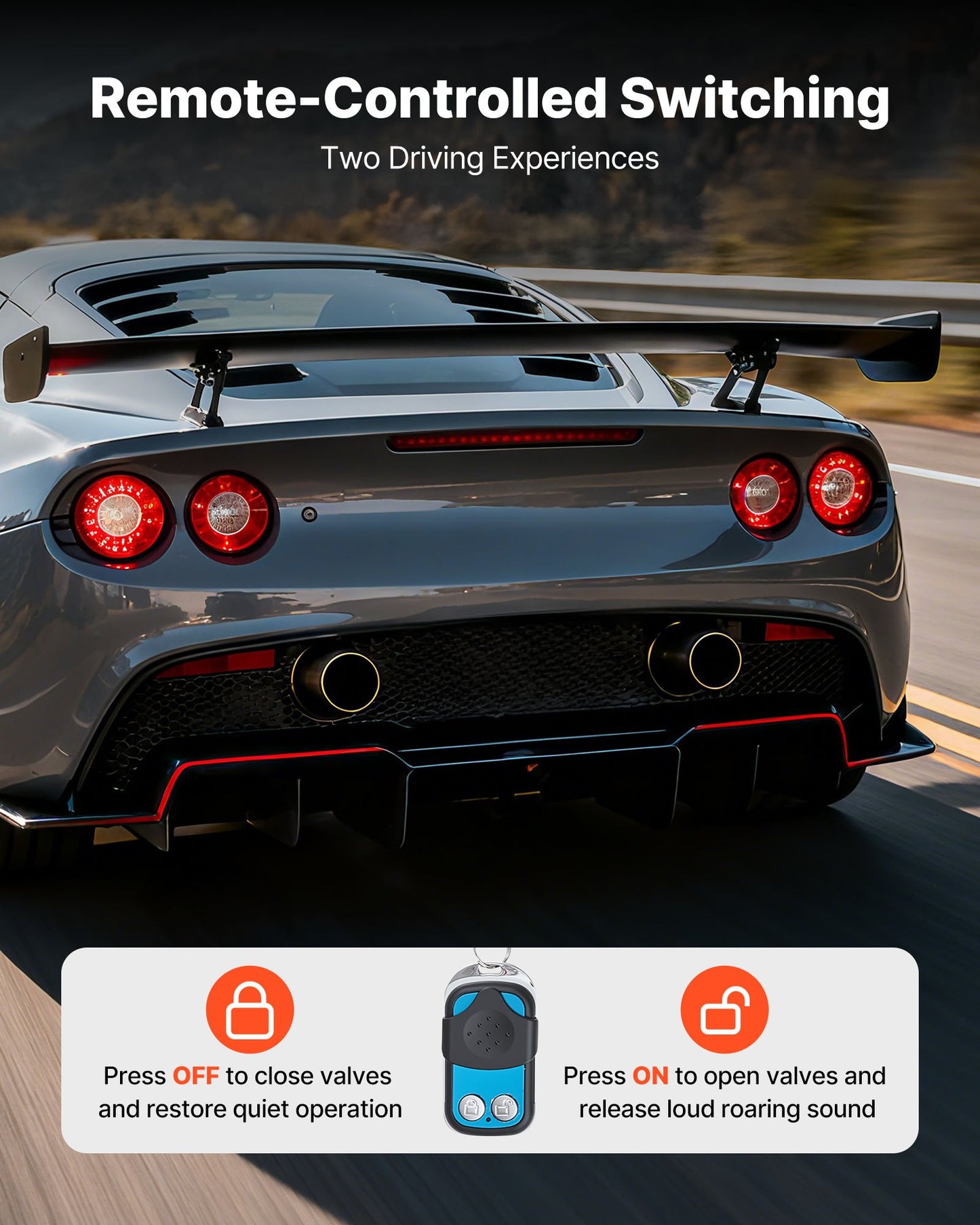 Electric Exhaust Cutout, 2.5 Inch Universal Stainless Steel Exhaust Valve Kit with One Controller Remote Kit, Cut Out Valve, Y Pipe, Remote Control & Box, Fits Trucks, Sedans, Sports Cars, SUVs