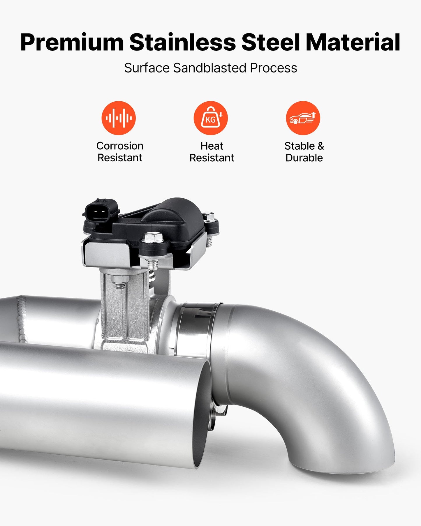 Electric Exhaust Cutout, 2.5 Inch Universal Stainless Steel Exhaust Valve Kit with One Controller Remote Kit, Cut Out Valve, Y Pipe, Remote Control & Box, Fits Trucks, Sedans, Sports Cars, SUVs