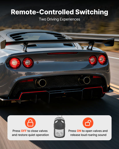 Electric Exhaust Cutout, 2.5 Inch 2PCS Universal Stainless Steel Exhaust Valve Kit with One Controller Remote Kit, Cut Out Valve, Y Pipe, Remote Control, Fits Trucks, Sedans, Sports Cars, SUVs