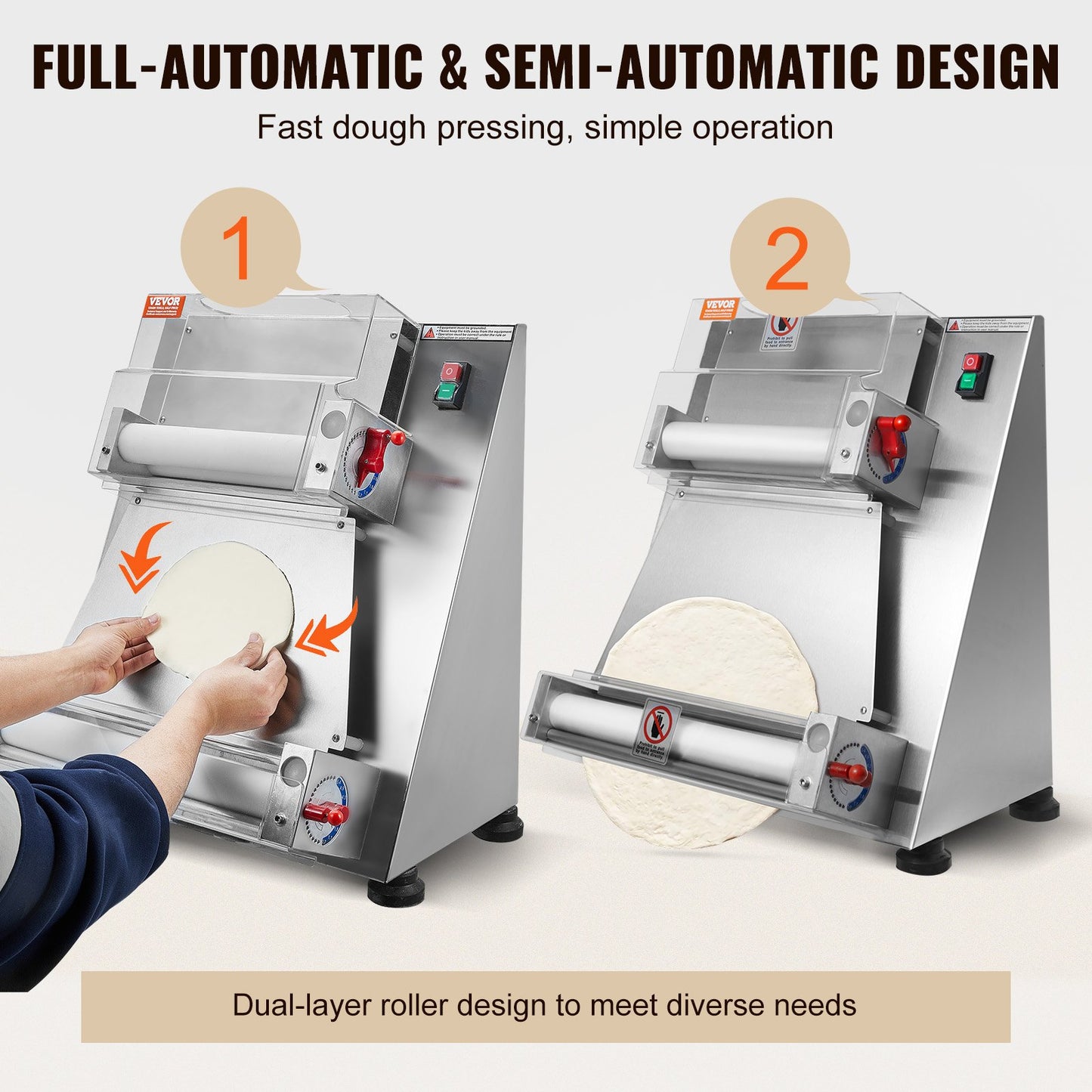 15 Inch Pizza Dough Roller Sheeter Automatic Commercial Pizza Dough Press