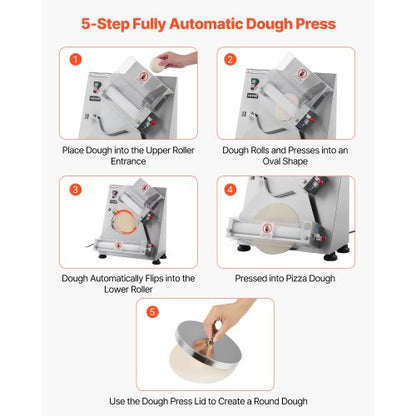 14 inch pizza dough roller automatic commercial dough press 370W