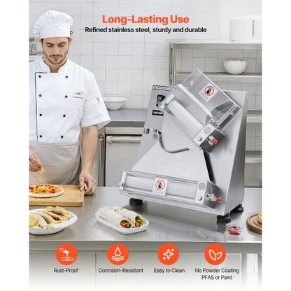 14 inch pizza dough roller automatic commercial dough press 370W