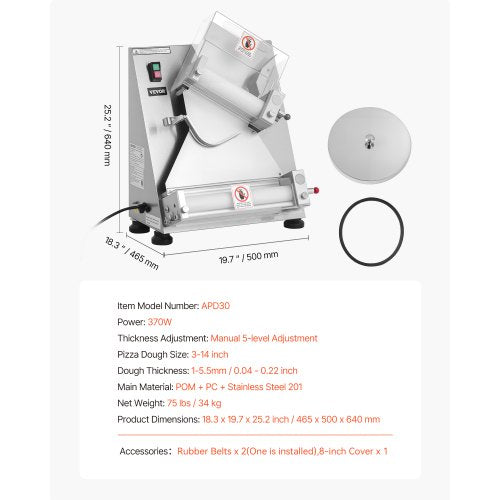 14 inch pizza dough roller automatic commercial dough press 370W