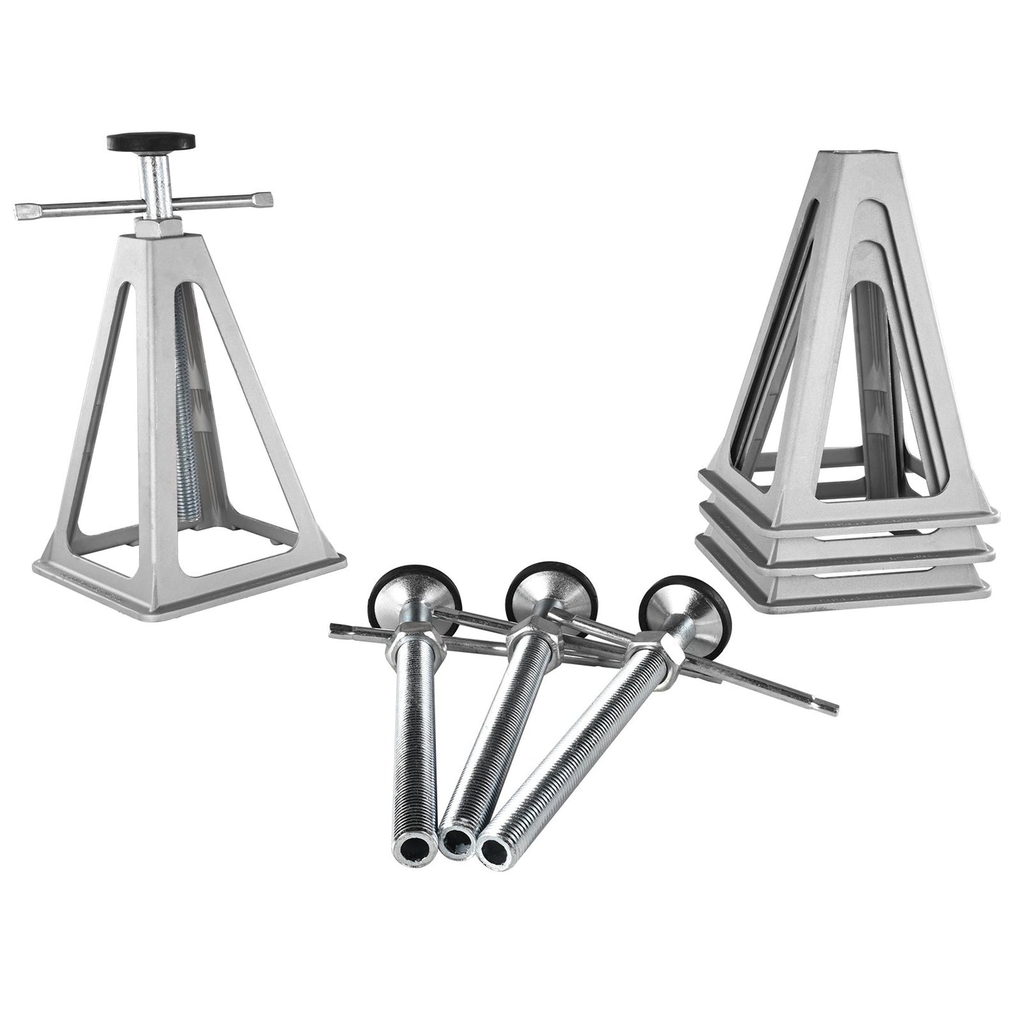 RV-stabilisatoruttag, 4-pack aluminiumutjämningsuttag för husbilar, RV-stackuttag för husbilar för husbilar, enkelskruvsstöd upp till 6000 pund, justerbar från 11 tum till 17 tum