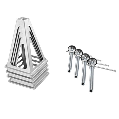 RV-stabilisatoruttag, 4-pack aluminiumutjämningsuttag för husbilar, RV-stackuttag för husbilar för husbilar, enkelskruvsstöd upp till 6000 pund, justerbar från 11 tum till 17 tum