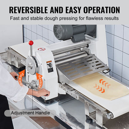 Commercial Dough Sheeter Machine, 19.7-Inch Reversible Puff Pastry Sheeter and Fondant Roller, Electric Dough Roller 0-1.4" Adjustable Thickness, Folding Dough Sheeter for Bakeries, Pastries