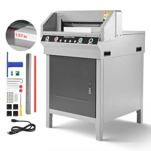 Electric Paper Cutter, Heavy Duty Metal Paper Cutter Machine, 17.72 inch Cutting Width, 1.57 inch Cutting Thickness, Electric Guillotine Trimmer with Infrared Function and Spare Blade