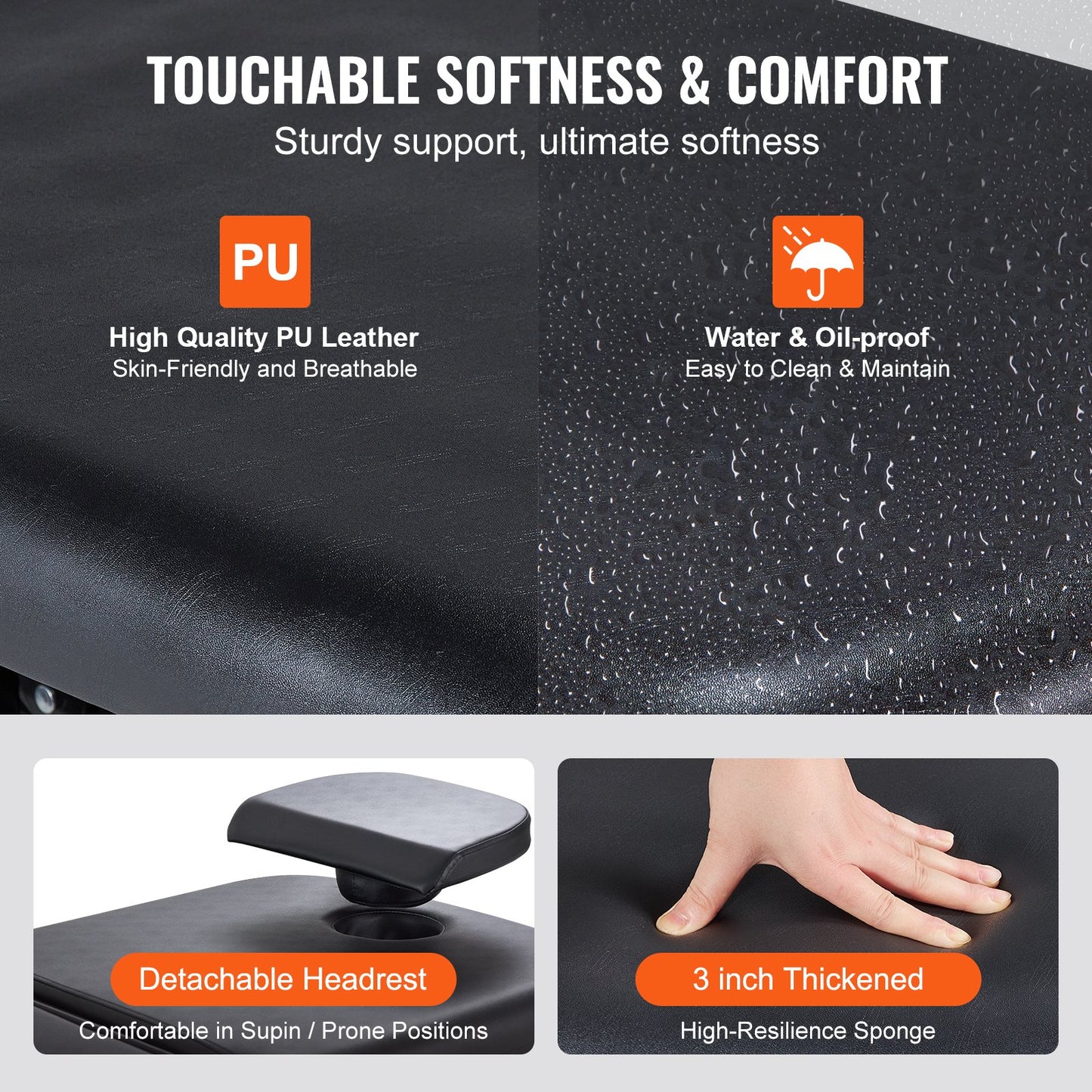 Elektrisk massagebänk Höjdjusterbar med 0-45° justerbart ryggstöd