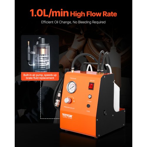 Electric Brake Bleeder Kit, Professional 110V Brake Master Cylinder Bleeder Kit with Pressure Gauge & Built-In Air Pump, Versatile Brake Bleeder Adapter Set for Both DC & AC Power