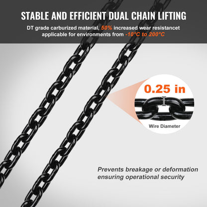 Electric Chain Hoist Single Phase Crane Hoist 2200 lbs Load 20 Feet Lift