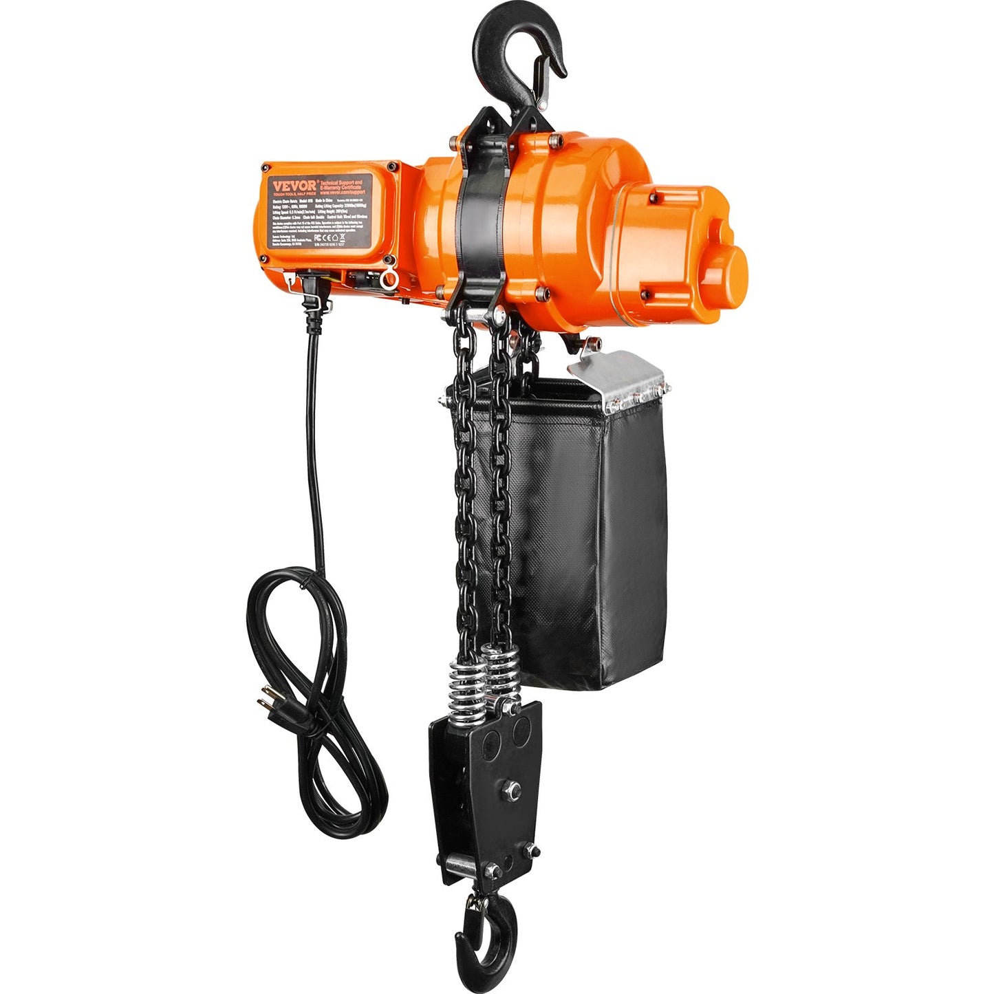 Electric Chain Hoist Single Phase Crane Hoist 2200 lbs Load 20 Feet Lift