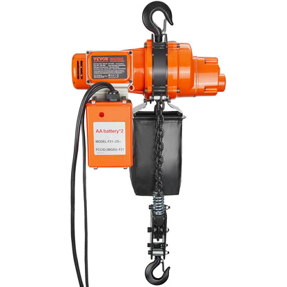 Electric Chain Hoist Single Phase Crane Hoist 2200 lbs Load 20 Feet Lift