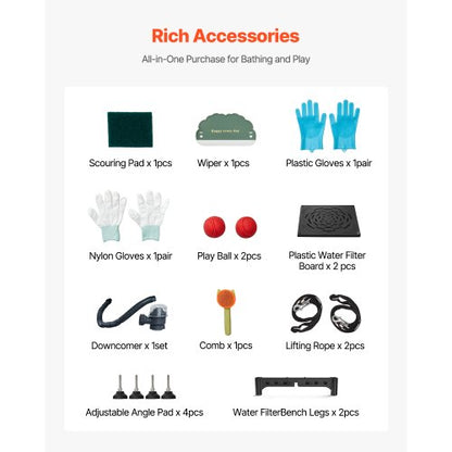 127 cm elektriskt hundtrimbadkar i rostfritt stål med vattenfilter |  EU