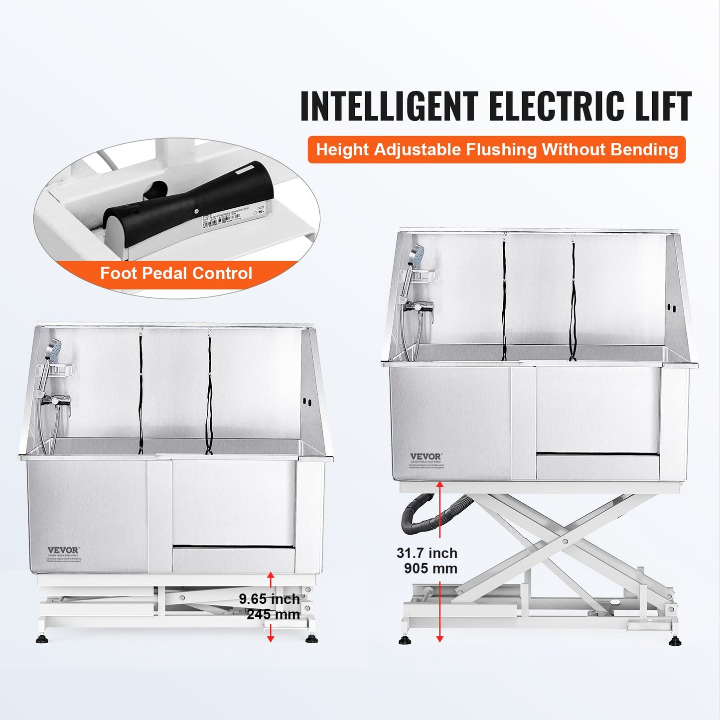 1.27M Dog Cat Pet Care Bathtub Washing Station Electric Height Adjustment