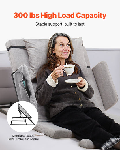 Electric Lifting Backrest for Bed, 300 lbs Capacity, 4-68° Adjustable Lifting Bed Backrest, with Guardrail Armrest & Storage Pouch, Machine Washable, for Pregnant Women Elderly Patient Handicap