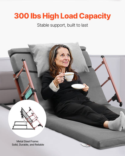 Electric Lifting Backrest for Bed, 300 lbs Capacity, 4-68° Adjustable Lifting Bed Backrest, with Folable Guardrail & Headrest, Machine Washable, Assist Pregnant Women Elderly Patient Handicap