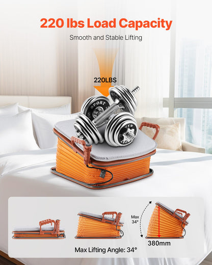 Electric Seat Assist Lifting Cushion, 200lb Capacity, up to 34° Chair Lift Assist Device, with One-Button Control & Dual Power Options, Portable Lifting Seat with Carry Handle, for Sofa Bed Car
