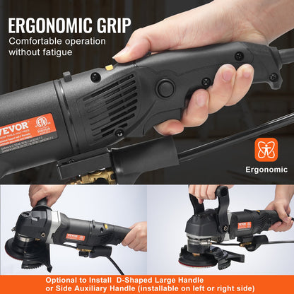 Våtstenspolerare 4-tums 800W elektrisk betongpolerare 6 hastigheter 7 kuddar