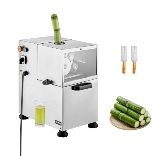 Commercial Sugar Cane Juicer, 800W Electric Sugarcane Juicer Machine with 661LBS/H High Output, 4 Stainless Steel Rollers, Sugar Cane Press Juice Extractor Squeezer for Home/Commercial Use