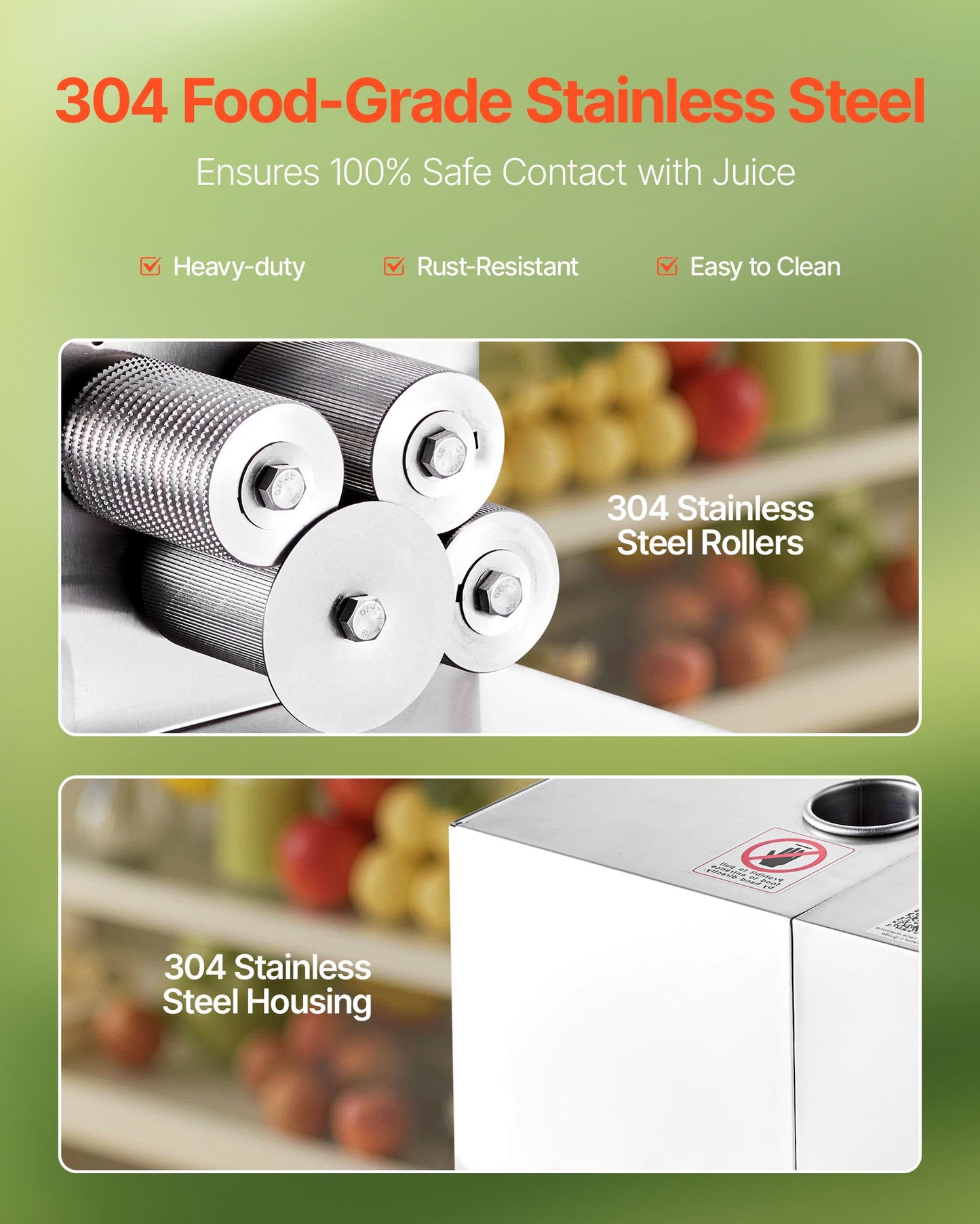 Commercial Sugar Cane Juicer, 800W Electric Sugarcane Juicer Machine with 661LBS/H High Output, 4 Stainless Steel Rollers, Sugar Cane Press Juice Extractor Squeezer for Home/Commercial Use