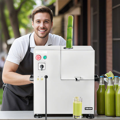 Commercial Sugar Cane Juicer, 800W Electric Sugarcane Juicer Machine with 661LBS/H High Output, 4 Stainless Steel Rollers, Sugar Cane Press Juice Extractor Squeezer for Home/Commercial Use