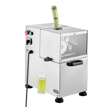 Commercial Sugar Cane Juicer, 800W Electric Sugarcane Juicer Machine with 661LBS/H High Output, 4 Stainless Steel Rollers, Sugar Cane Press Juice Extractor Squeezer for Home/Commercial Use