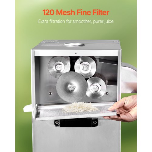 800W Commercial Electric Sugarcane Juicer 661LBS/H 4 Rollers 2.4" Inlet