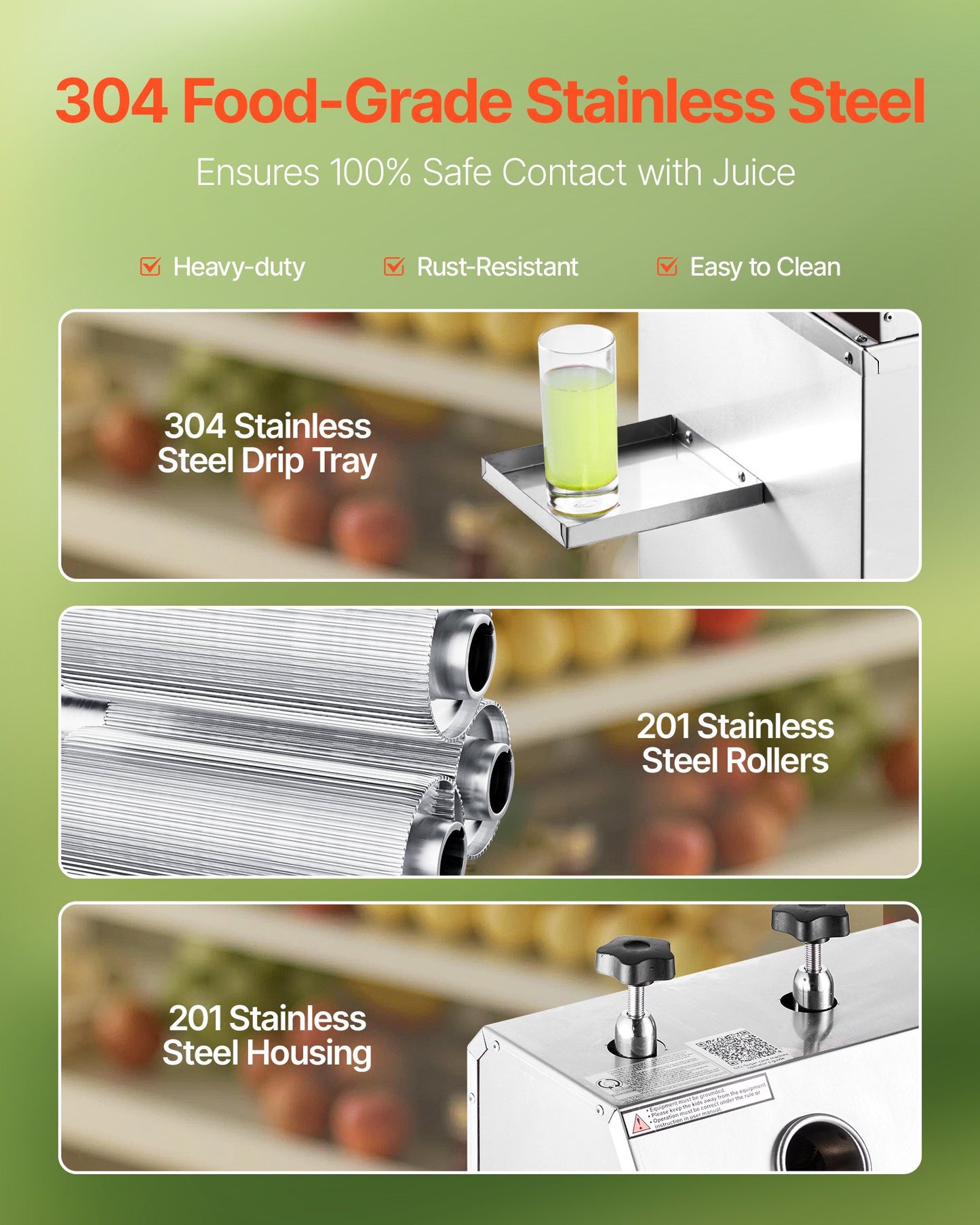 Commercial Sugar Cane Juicer, 750W Electric Sugarcane Juicer Machine with 661LBS/H High Output, 3 Stainless Steel Rollers, Sugarcane Juice Press Extractor Squeezer on Wheels for Home/Commercial