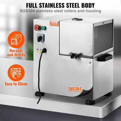 Electric Sugar Cane Juicer, 800W Sugarcane Juicer Machine with 661LBS/H High Output, 4 Stainless Steel Roller, Auto Roller Pressure Adjustment Sugarcane Juice Press Extractor for Home/Commercial