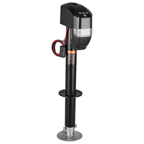 Electric Trailer Jack, 5000 lbs, Heavy Duty RV Electric Power Tongue Jack with 2 Way Connector, Remote Control, Crank Handle & Weatherproof Jack Cover, 10"-28.3" Lift, for Trailers & Campers