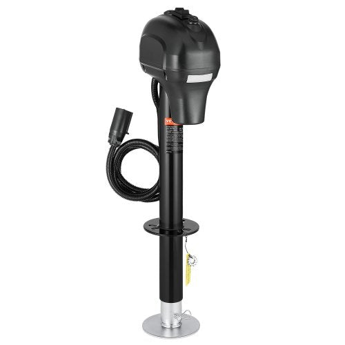 Electric Trailer Jack, 3500 lbs, Heavy Duty RV Electric Power Tongue Jack with 7-pin Connector, Manual Crank Handle & Weatherproof Jack Cover, 9.5"-27.5" Lift, for Trailers, Campers & RVs, Black