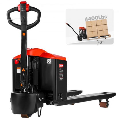 Electric Pallet Jack, 4400 lbs Load Capacity, Lithium Battery Powered Pallet Jack Truck with 48L x 27W Inch Forks for Material Handling, Suitable for Warehouse, Supermarket, Manufacturing